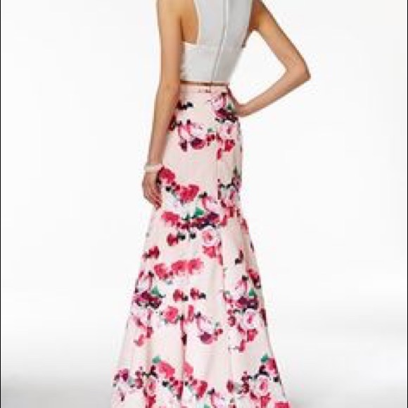 Beautiful 2 Piece Floral Prom Dress - Picture 8 of 8